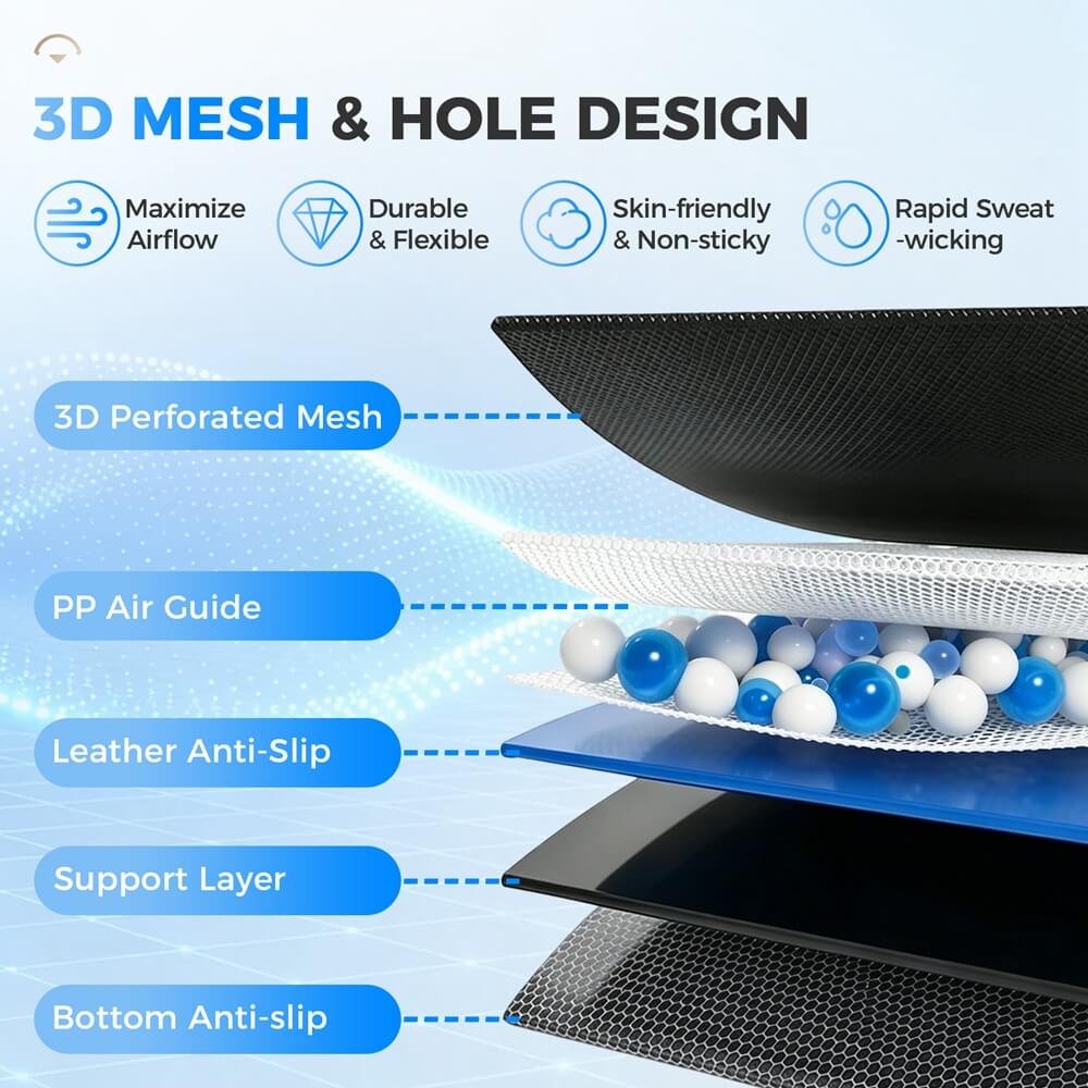 Coverado Cooling Car Seat Cushion Universal Fit Ventilated Seat Cover