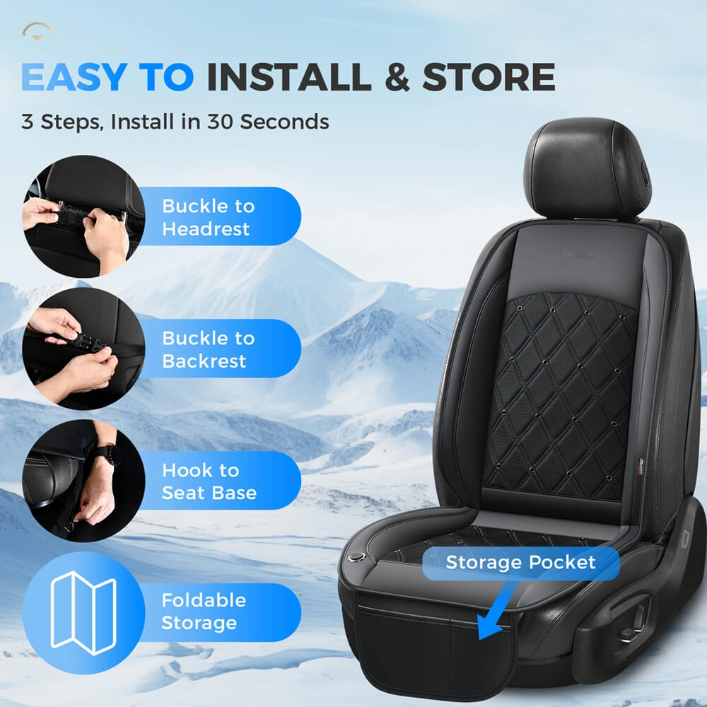 Coverado Cooling Car Seat Cushion Universal Fit Ventilated Seat Cover