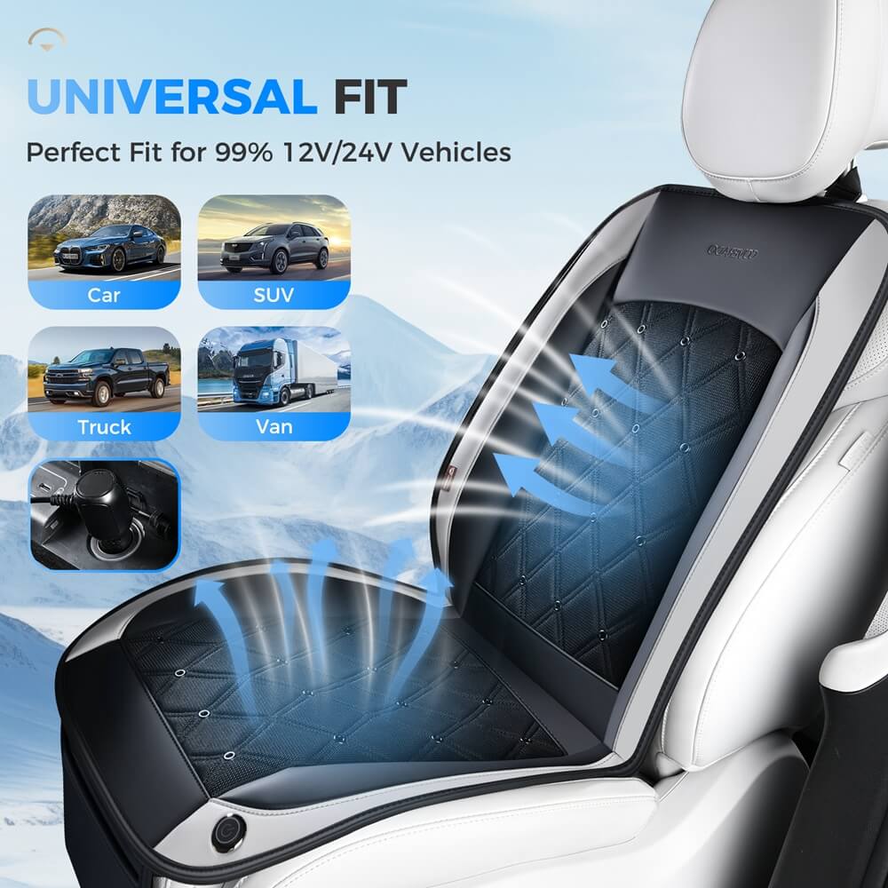Coverado Cooling Car Seat Cushion Universal Fit Ventilated Seat Cover