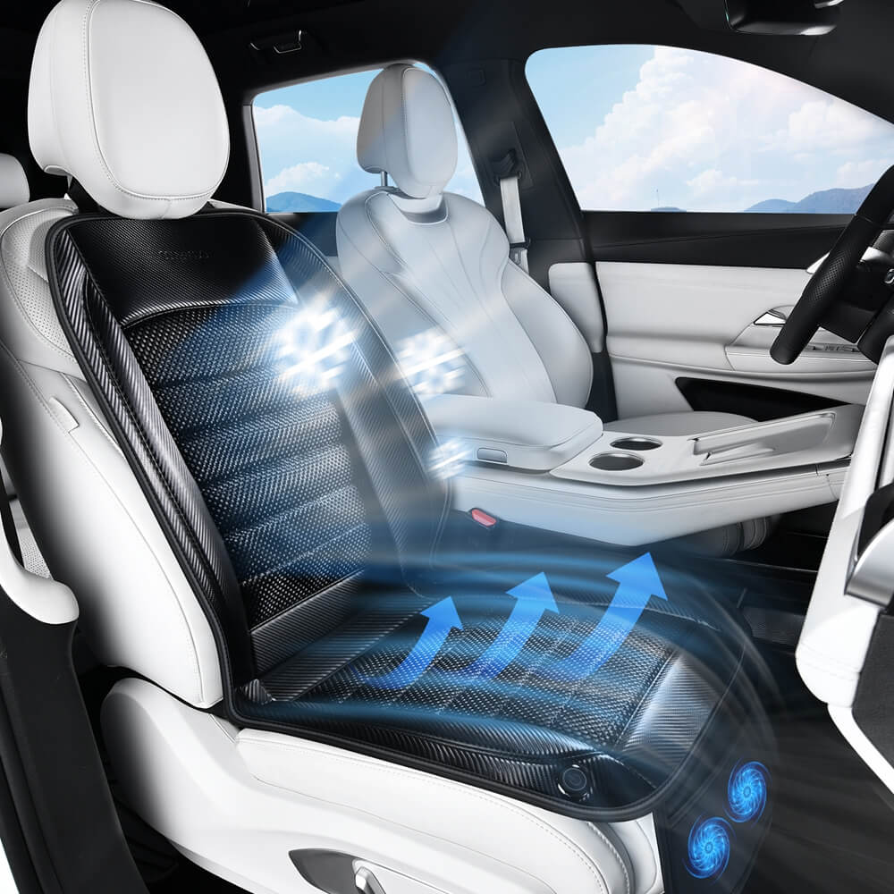 ❄️❄️Coverado Cooling Cushion Dual Fan for Car Seats Ventilated Seat Cover Universal Fit