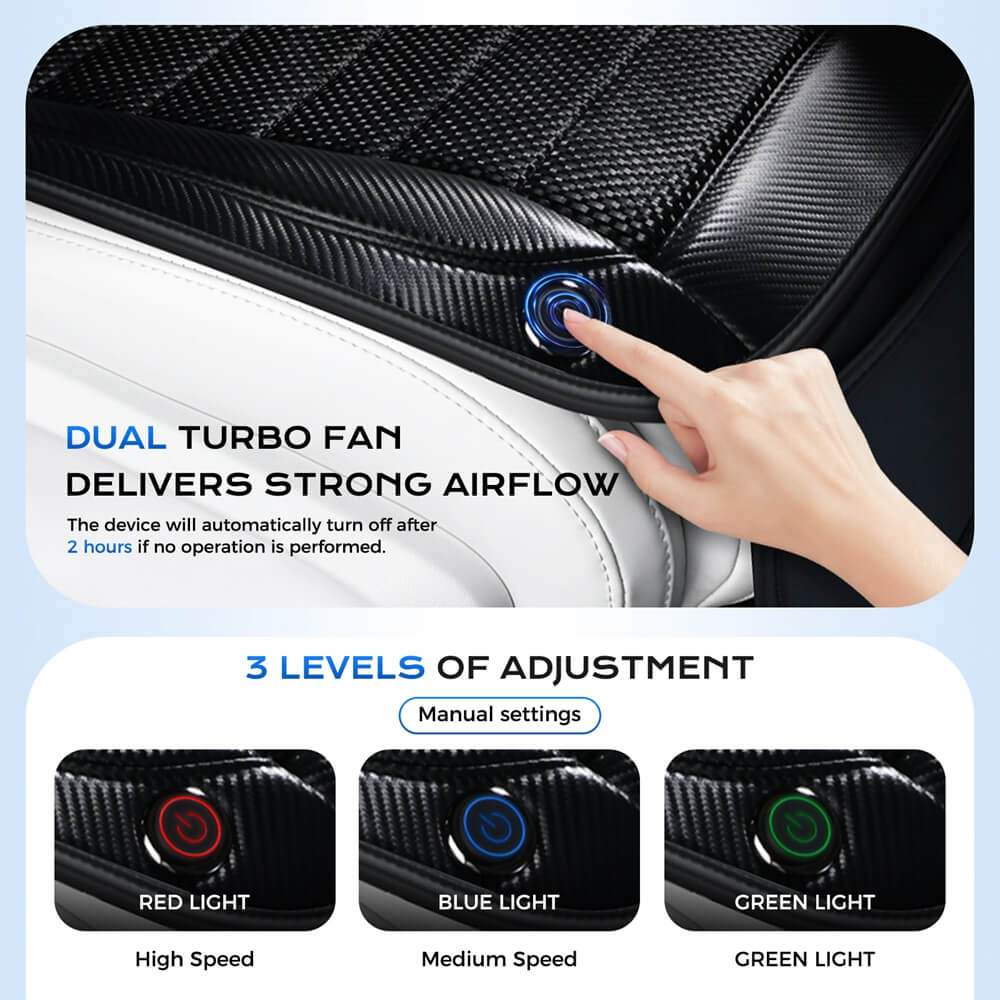 ❄️❄️Coverado Cooling Cushion Dual Fan for Car Seats Ventilated Seat Cover Universal Fit