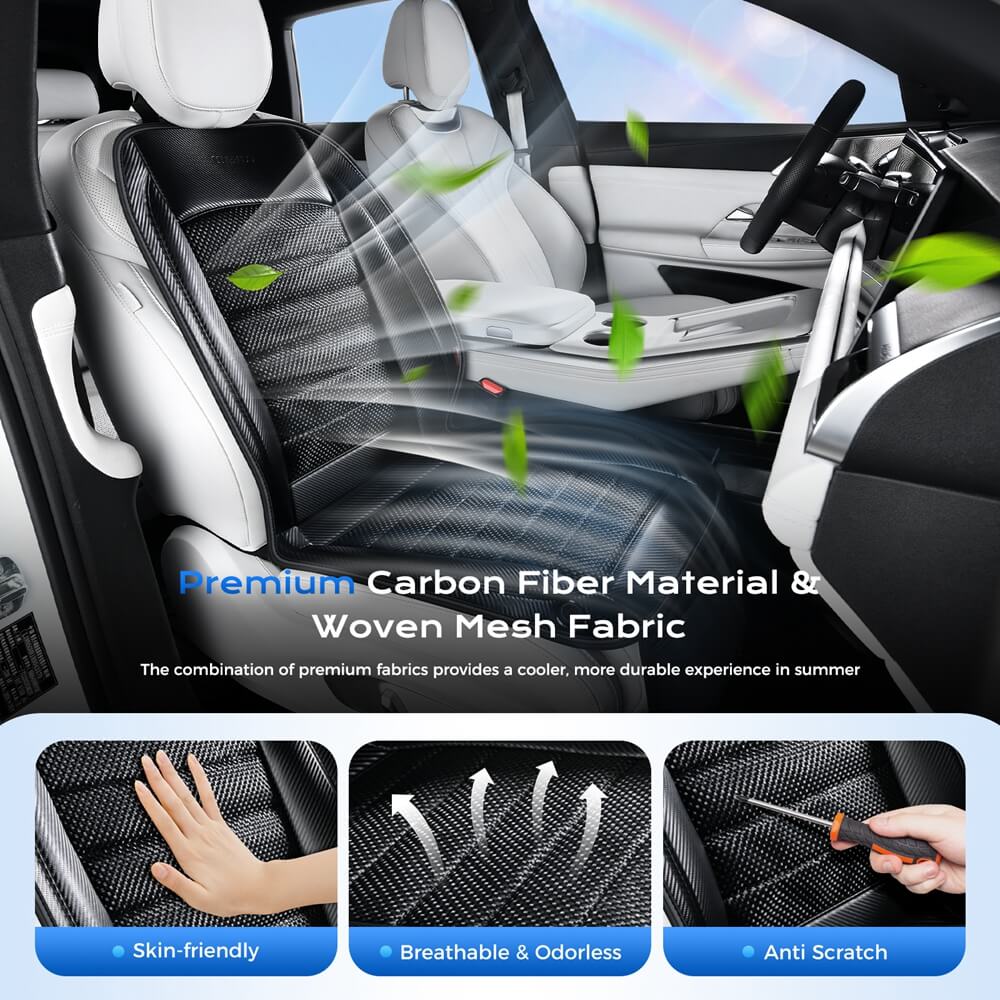 ❄️❄️Coverado Cooling Cushion Dual Fan for Car Seats Ventilated Seat Cover Universal Fit