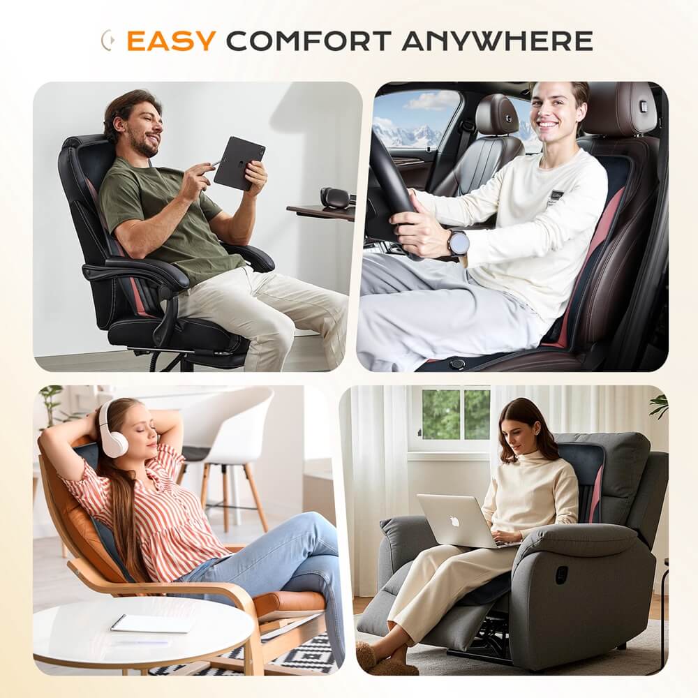 Coverado Car Seat Heater 3-Level Fasting Heated Seat with Faux Leather & Fabric Material Warm Seat Universal Fit for Winter