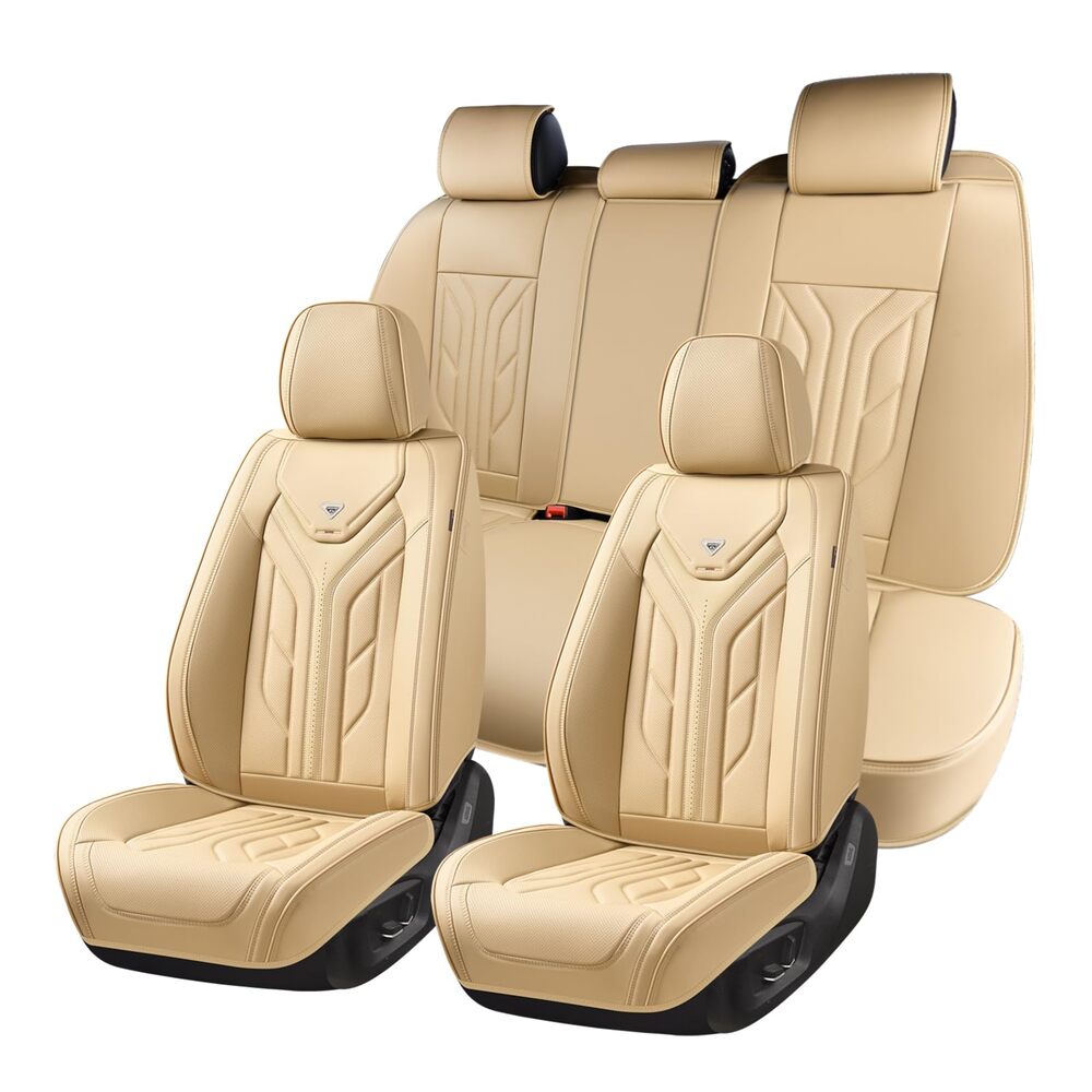 Coverado Quality Leatherette Front and Back Car Seat Covers Universal Fit Seat Protectors