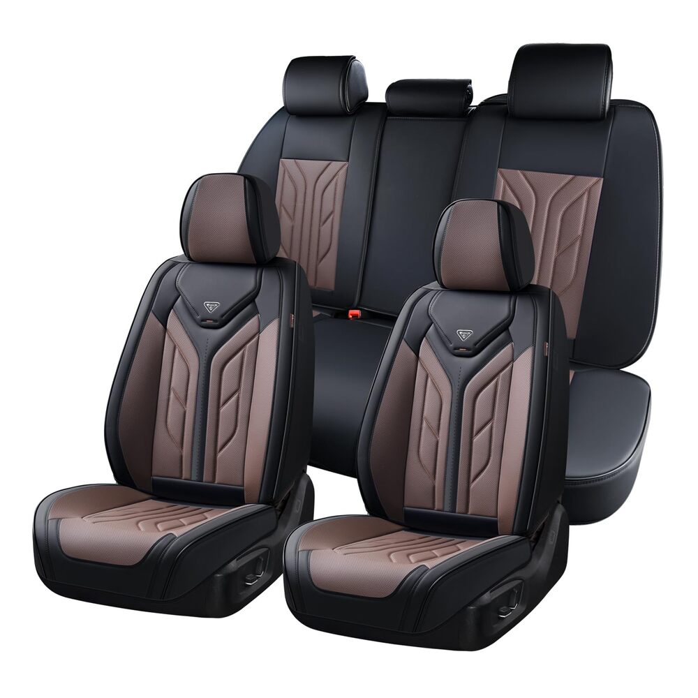 Coverado Quality Leatherette Front and Back Car Seat Covers Universal Fit Seat Protectors