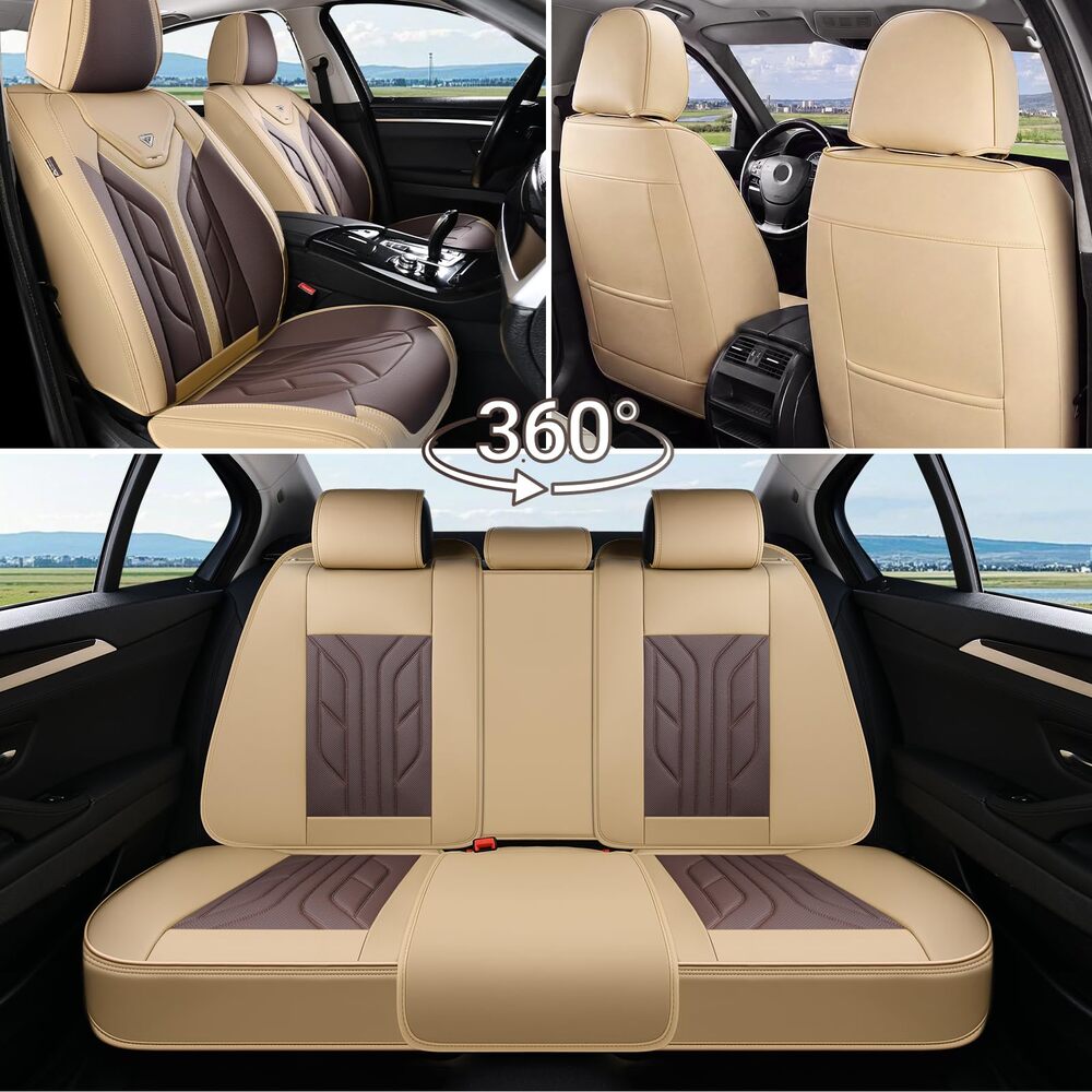 Coverado Quality Leatherette Front and Back Car Seat Covers Universal Fit Seat Protectors