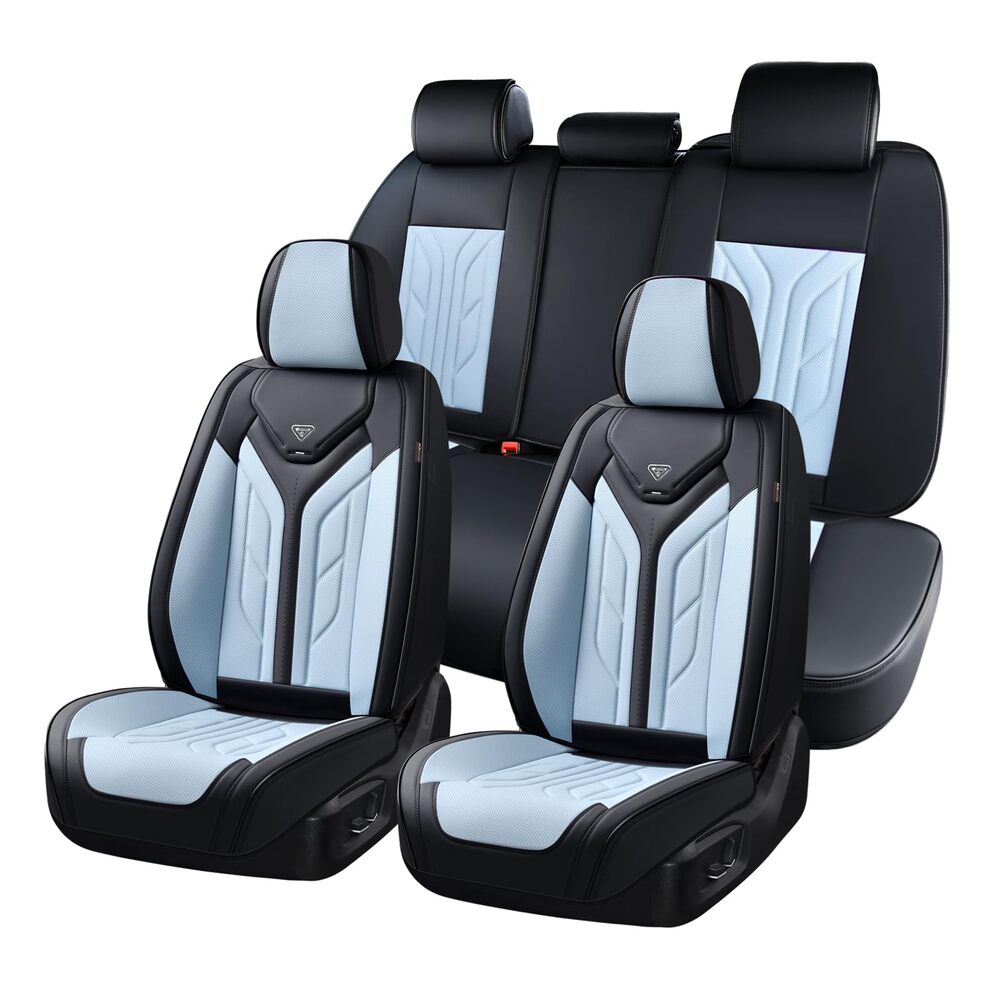 Coverado Quality Leatherette Front and Back Car Seat Covers Universal Fit Seat Protectors