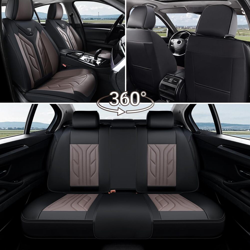 Coverado Quality Leatherette Front and Back Car Seat Covers Universal Fit Seat Protectors