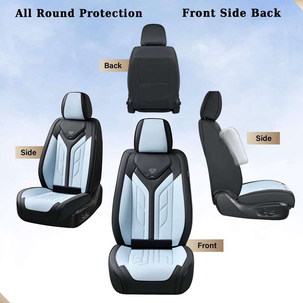 Coverado Quality Leatherette Front and Back Car Seat Covers Universal Fit Seat Protectors
