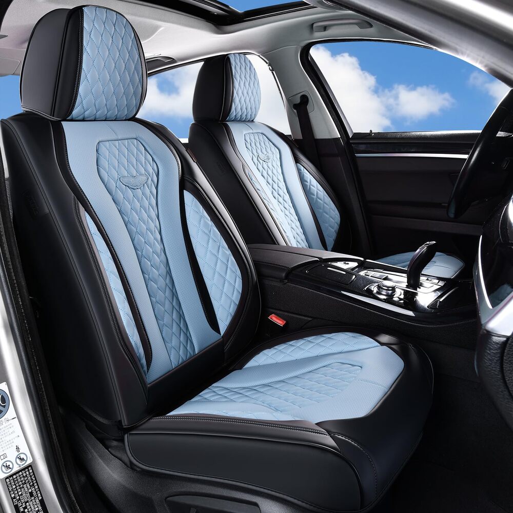 2 Seats Coverado Front Driver Passenger Premium Leather Front Car Seat Covers Water Resistant Luxury Auto Seat Protectors Universal Fit