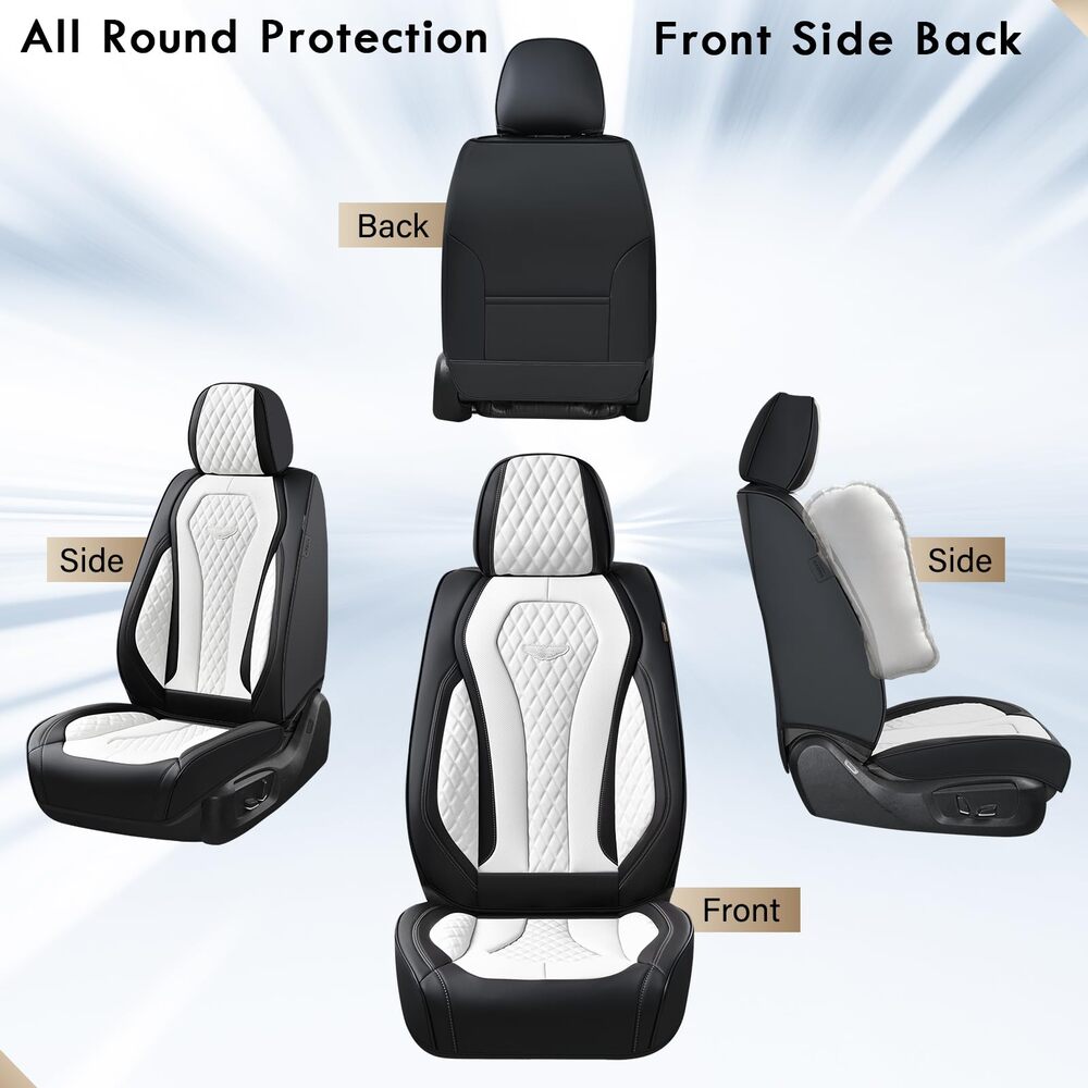 Coverado Front and Back Seat Covers for Cars Premium Leatherette Auto Seat Protectors Water Resistant Universal Fit