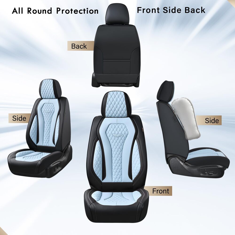 2 Seats Coverado Front Driver Passenger Premium Leather Front Car Seat Covers Water Resistant Luxury Auto Seat Protectors Universal Fit