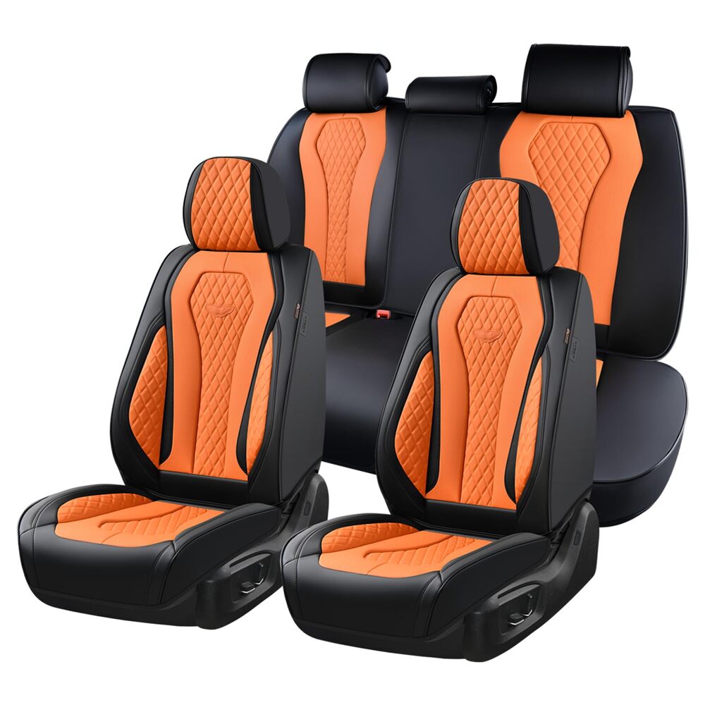 Coverado Front and Back Seat Covers for Cars Premium Leatherette Auto Seat Protectors Water Resistant Universal Fit