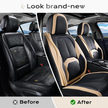Load image into Gallery viewer, Coverado 2-Seat Front Driver Passenger Auto Seat Covers with Lumbar Support Premium Leather Seat Covers Protector for Cars Universal Fit