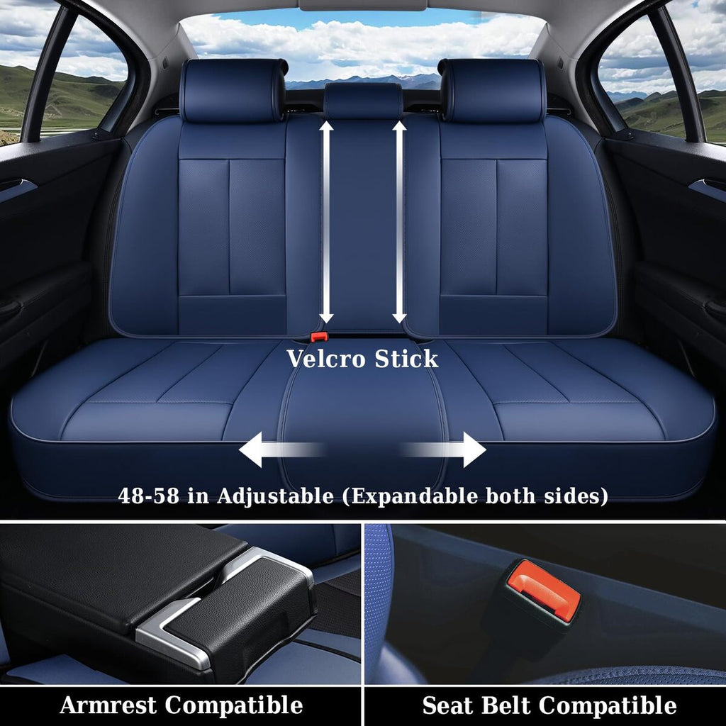 Coverado Auto Seat Covers with Lumbar Support Premium Leather Seat Covers Protector for Cars Universal Fit