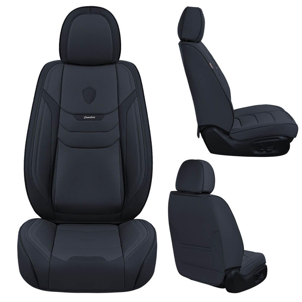 Coverado Faux Leather 5 Seats Car Seat Covers Full Set Front and Back Auto Seat Protectors Waterproof Universal Fit
