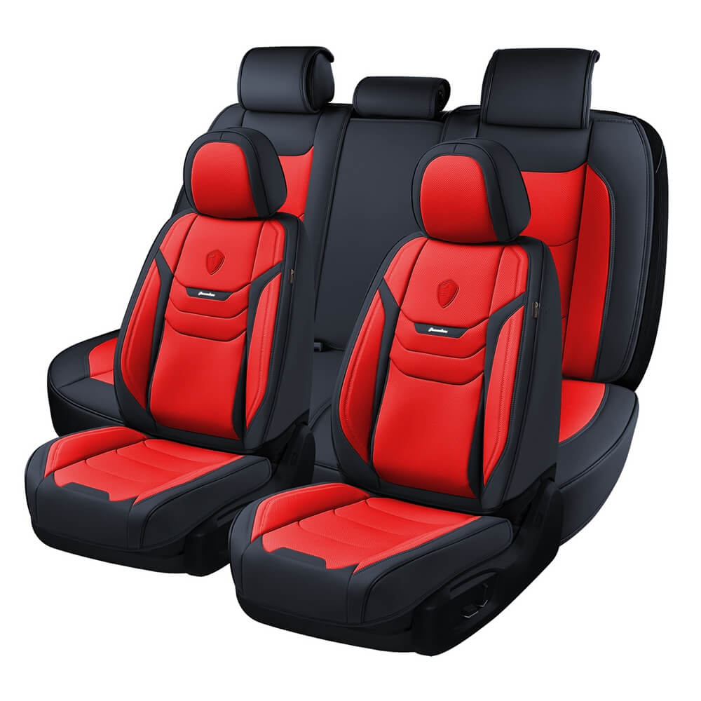 Coverado Car Seat Covers Full Set Faux Leather 5 Seats Front and Back