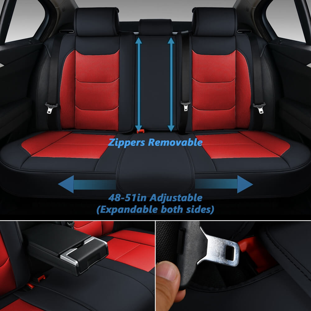 Full Coverage Leather Car Seat Covers Full Set Universal Fit for Most Cars  Sedans Trucks SUVs with Waterproof Leatherette in Automotive Seat Cover