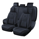 Coverado Faux Leather 5 Seats Car Seat Covers Full Set Front and Back Auto Seat Protectors Waterproof Universal Fit