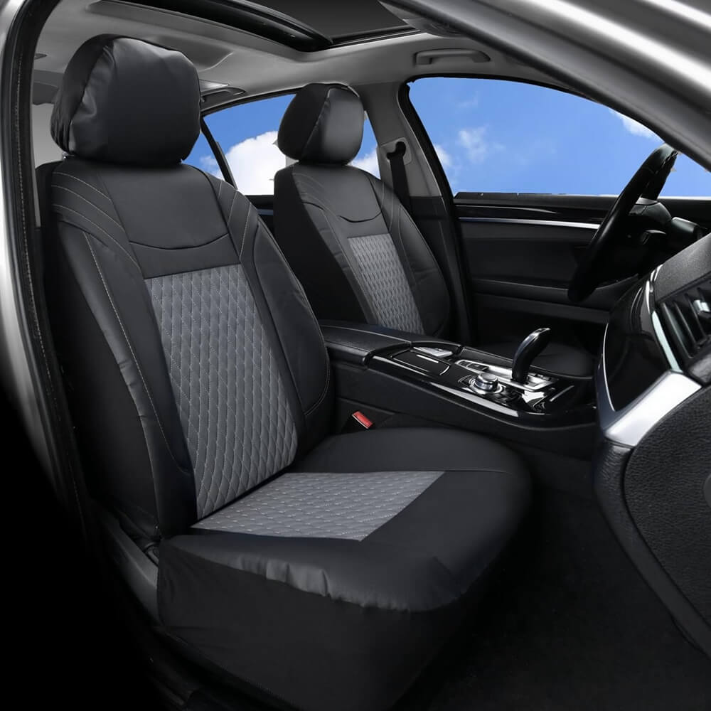 Coverado PVC Auto Front and Back Vehicle Seat Covers Universal Fit