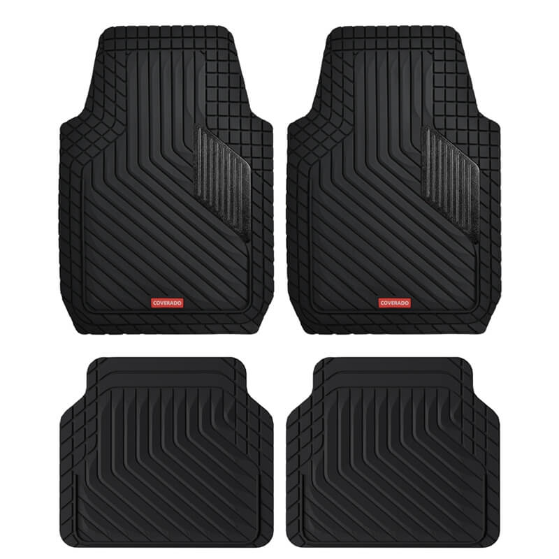 Coverado Universal Floor Mats for Cars Easy-Clean Waterproof PVC