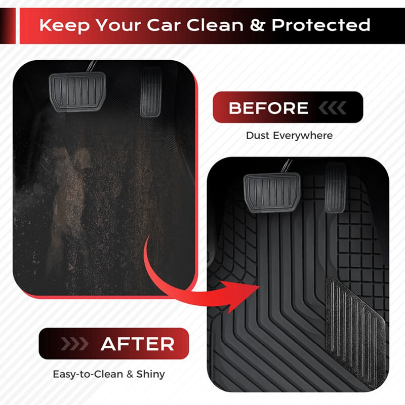 Coverado Universal Floor Mats for Cars Easy-Clean Waterproof PVC