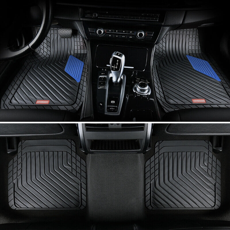 Coverado Universal Floor Mats for Cars Easy-Clean Waterproof PVC
