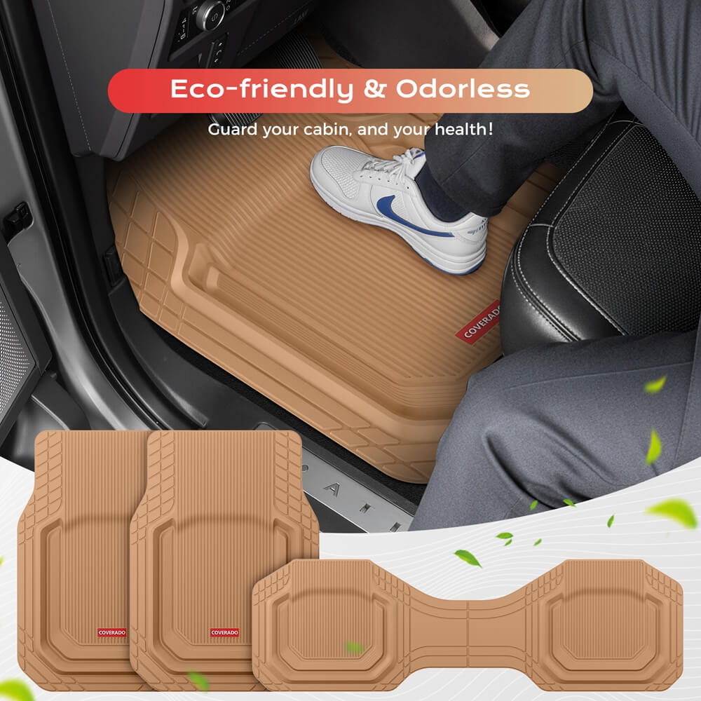 Coverado Car Floor Mats Universal Fit Waterproof All Weather Protection