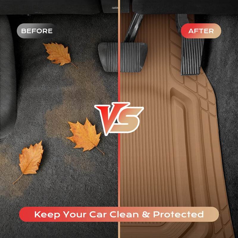 Coverado Car Floor Mats Universal Fit Waterproof All Weather Protection