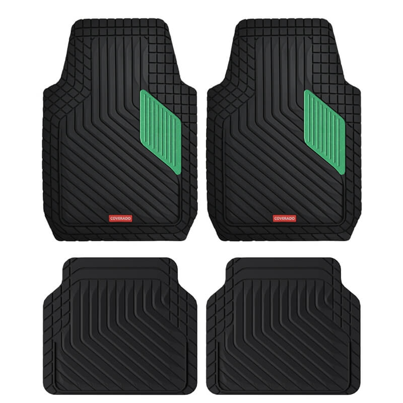 Coverado Universal Floor Mats for Cars Easy-Clean Waterproof PVC