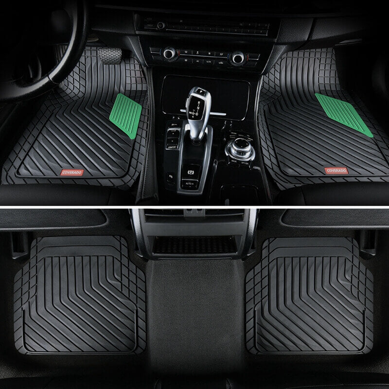 Coverado Universal Floor Mats for Cars Easy-Clean Waterproof PVC