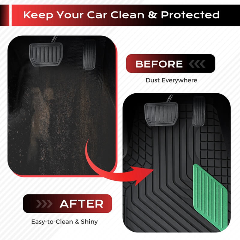 Coverado Universal Floor Mats for Cars Easy-Clean Waterproof PVC