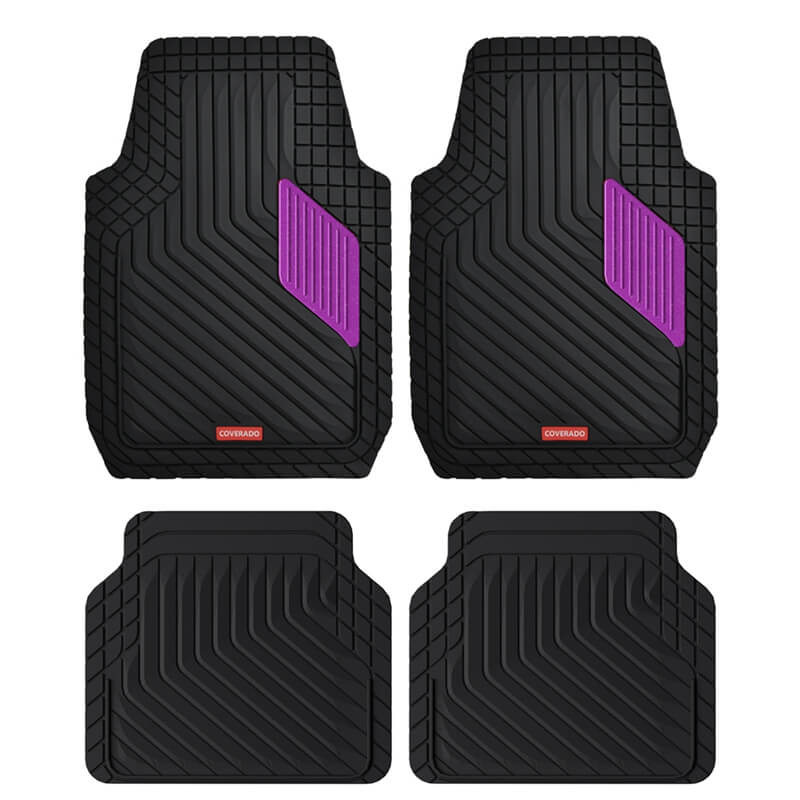 Coverado Universal Floor Mats for Cars Easy-Clean Waterproof PVC