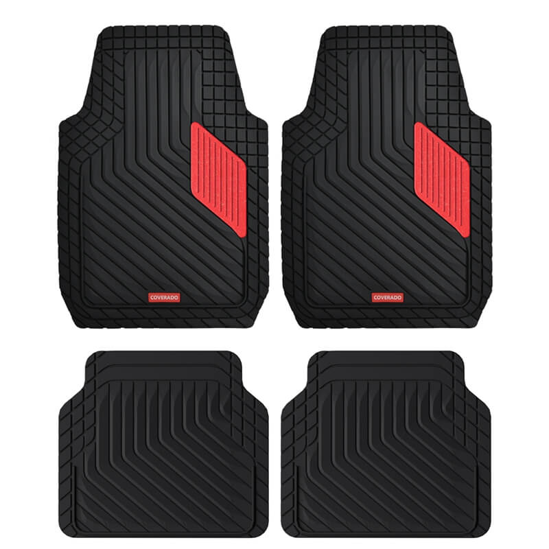 Coverado Universal Floor Mats for Cars Easy-Clean Waterproof PVC
