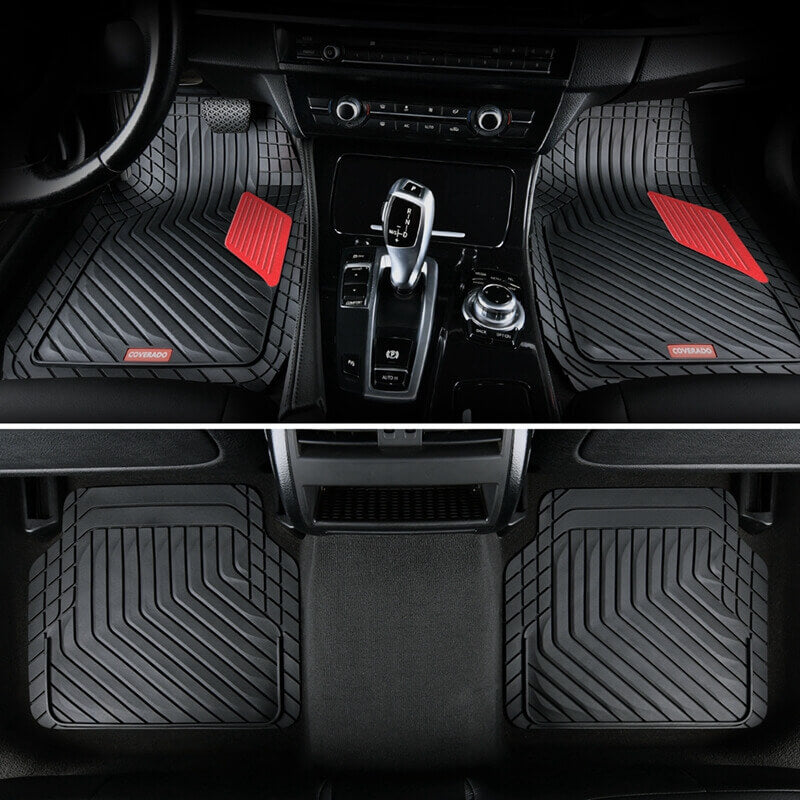 Coverado Universal Floor Mats for Cars Easy-Clean Waterproof PVC