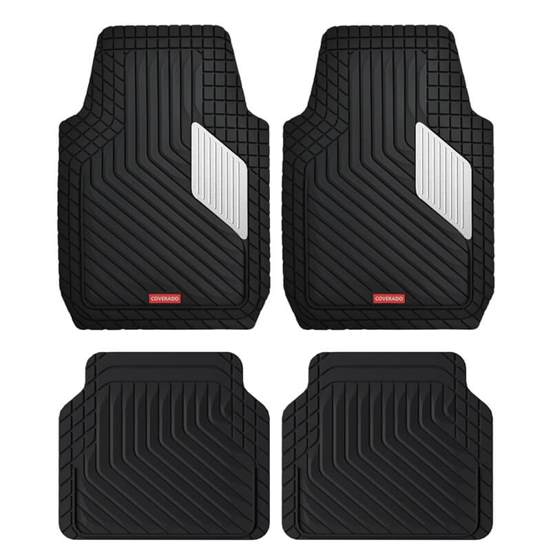Coverado Universal Floor Mats for Cars Easy-Clean Waterproof PVC