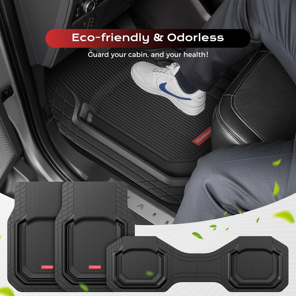 Coverado Car Floor Mats Universal Fit Waterproof All Weather Protection
