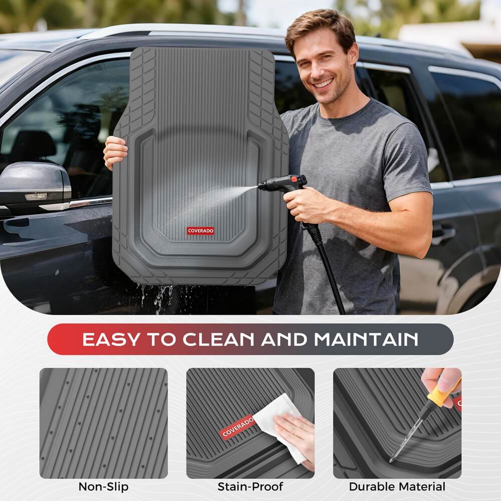 Coverado Car Floor Mats Universal Fit Waterproof All Weather Protection