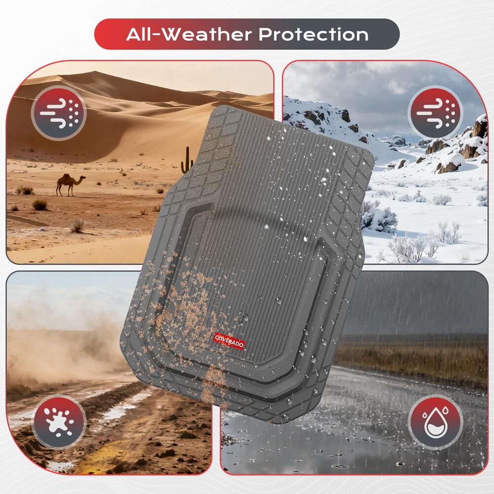 Coverado Car Floor Mats Universal Fit Waterproof All Weather Protection