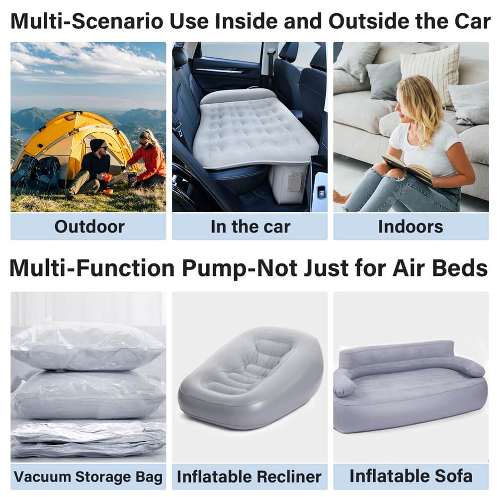 Coverado Air Mattress for Car Back Seat SUV Trunk Camping Sleeping Bed Air Mattress Universal Fit