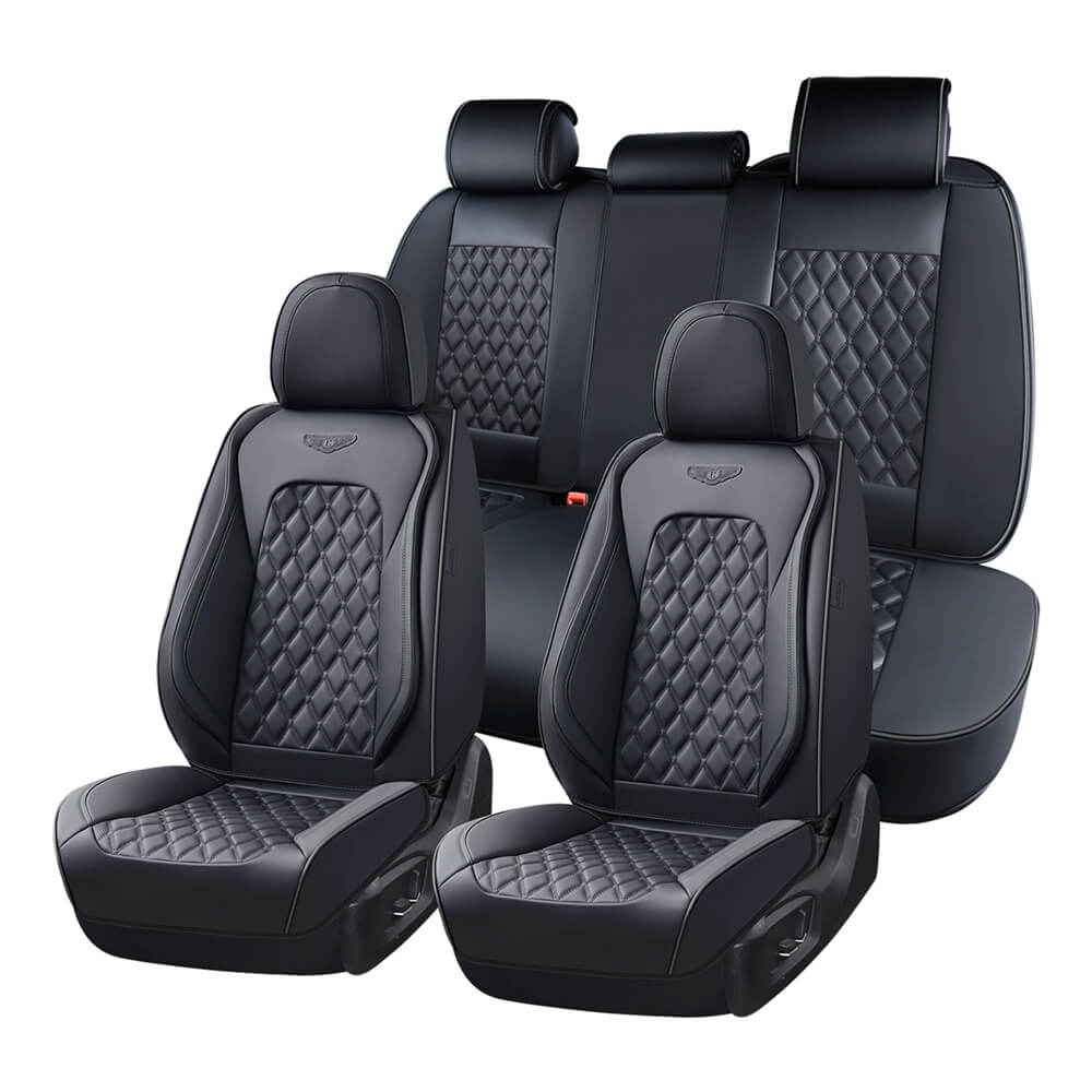 Coverado Seat Covers Premium Faux Leather Front and Back Seats Universal Fit Seat Protectors