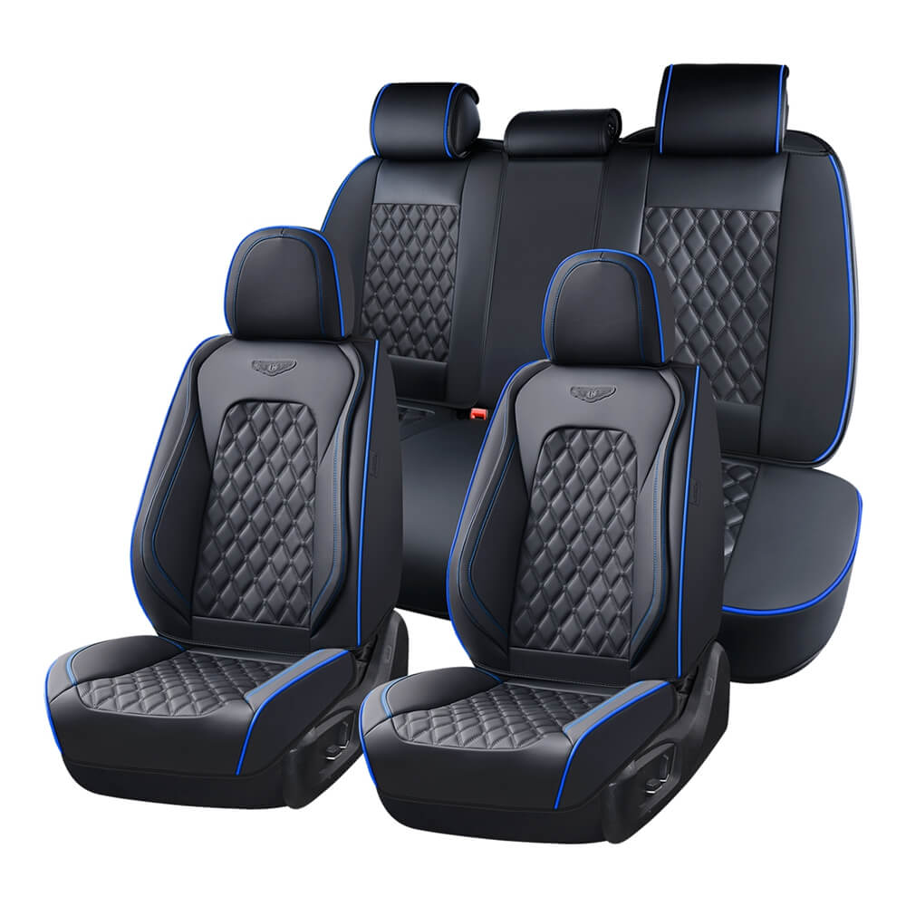 Coverado Seat Covers Premium Faux Leather Front and Back Seats Universal Fit Seat Protectors