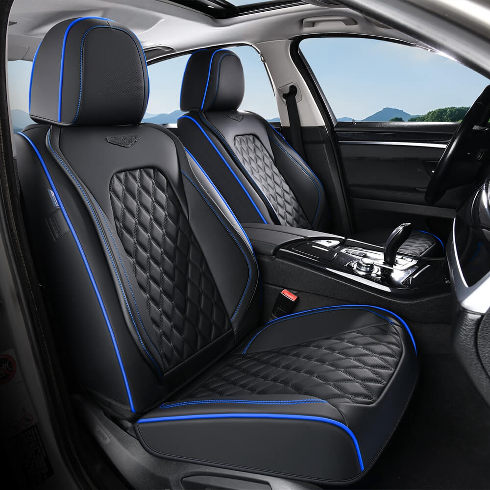 Coverado Seat Covers Premium Faux Leather Front and Back Seats Universal Fit Seat Protectors