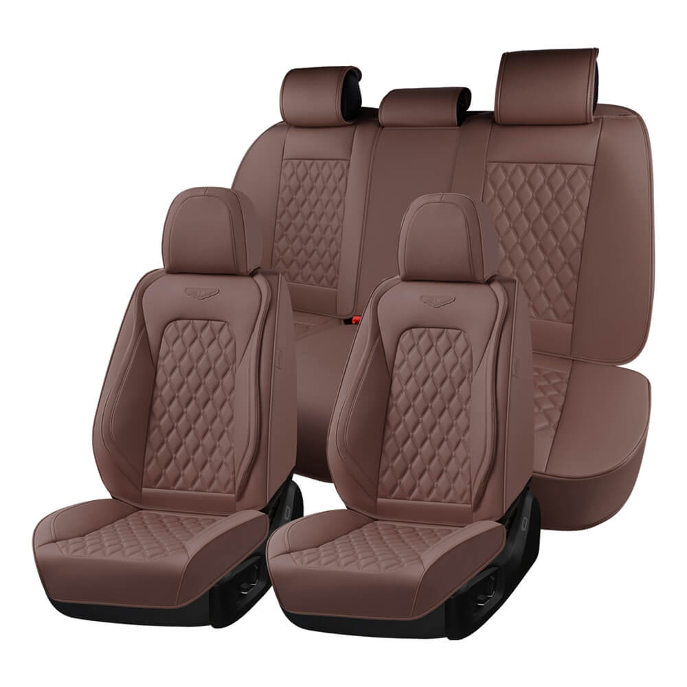Coverado Seat Covers Premium Faux Leather Front and Back Seats Universal Fit Seat Protectors