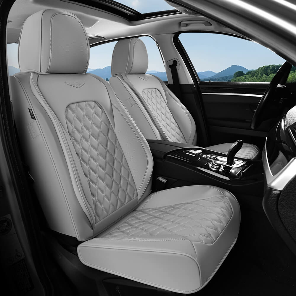 Coverado Seat Covers Premium Faux Leather Front and Back Seats Universal Fit Seat Protectors