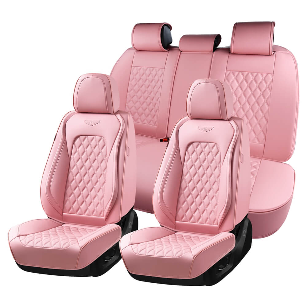 Coverado Seat Covers Premium Faux Leather Front and Back Seats Universal Fit Seat Protectors