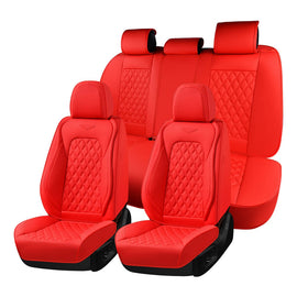 Coverado Seat Covers Full Set 5 Seats Premium Faux Leather Universal Fit Seat Protectors