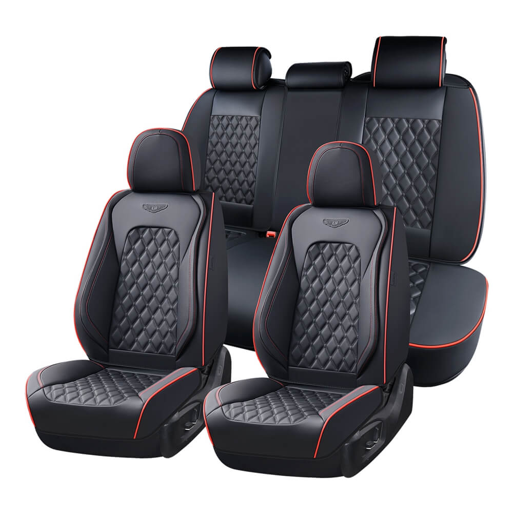 Coverado Seat Covers Premium Faux Leather Front and Back Seats Universal Fit Seat Protectors