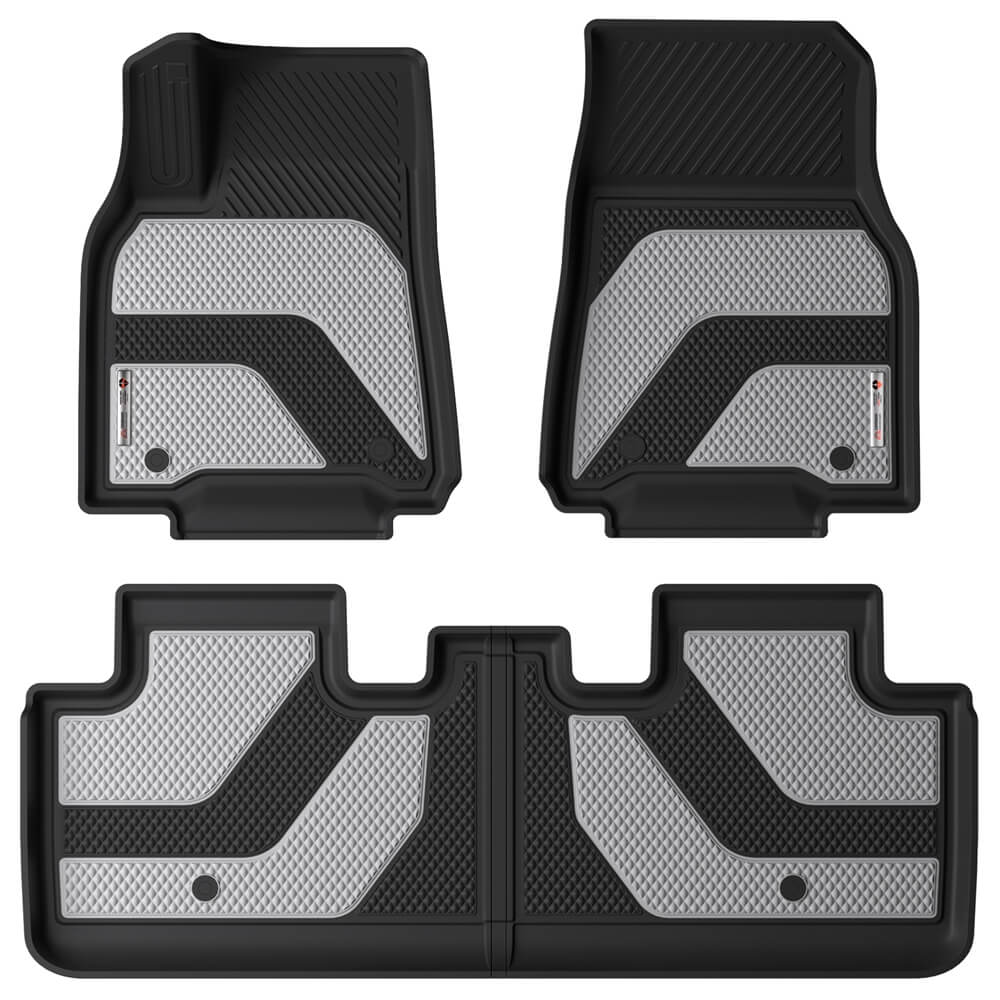 Coverado Custom 2020-2024 Tesla Model Y Car Floor Mats Full Set Fit Front Rear Trunk Cargo Liners Auto Tesla Interior Liners