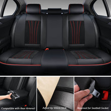 Load image into Gallery viewer, Coverado Car Seat Covers 5 Seats Magna Fabric &amp; Leather Breathable Front and Back Seats Full Set Universal Fit